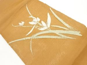 紗 草花模様織出し名古屋帯